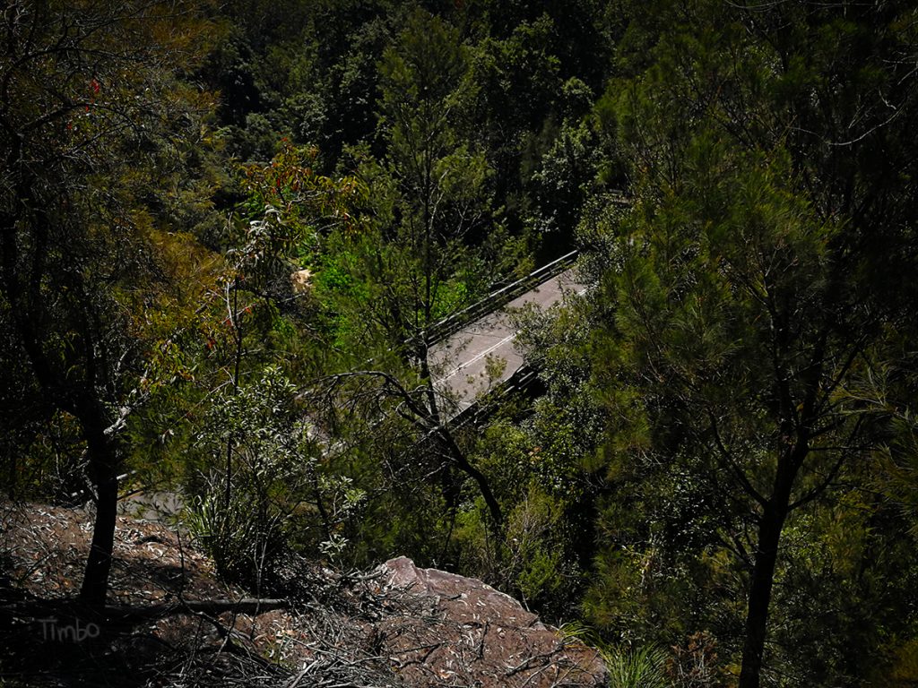 A bridge for car traffic at the bottom of a gorge in New South Wales, Australia.