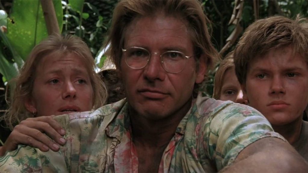 Harrison Ford, River Phoenix, and Helen Mirren in The Mosquito Coast (1986)