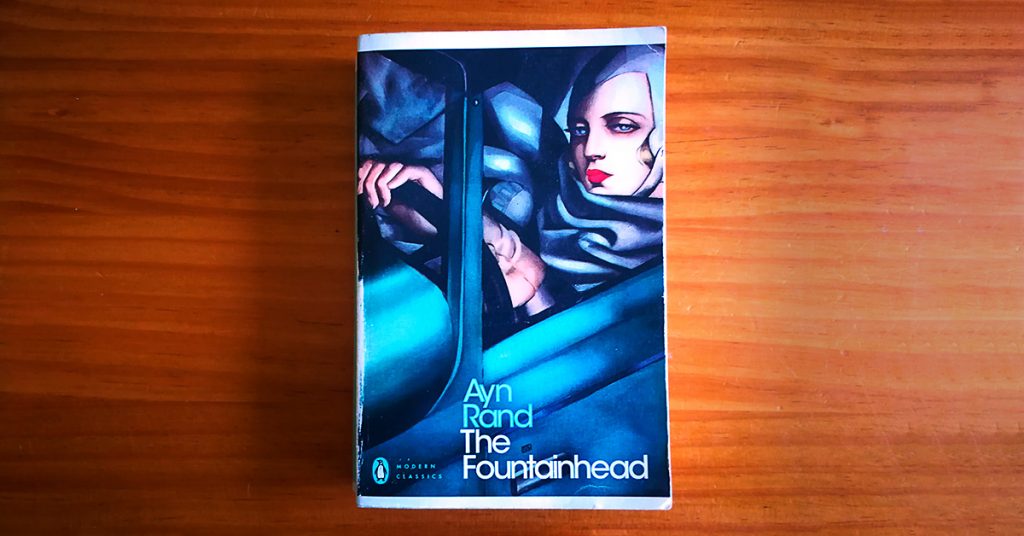 Tim Horan's copy of 'The Fountainhead' by Ayn Rand.
